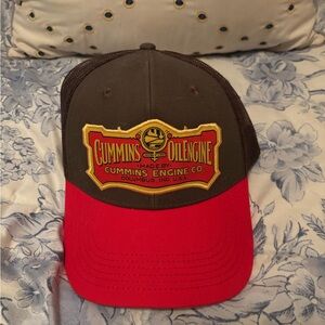 Cummins Engine Patch Trucker Hat - Gray & Red
